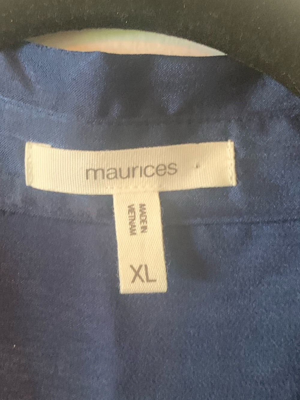 Womens satin deep Navy Button-Up blouse - Picture 3 of 3